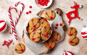 Biscuits de Noël en forme de rennes